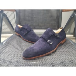 Hugo Boss Doppelmonk Herrenschuhe dunkelblau Gr.43 UK 9