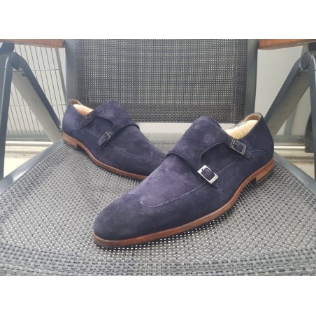 Hugo Boss Doppelmonk Herrenschuhe dunkelblau Gr.43 UK 9