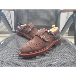 Santoni Doppelmonk Herrenschuhe braun Gr.41,5 UK 7,5