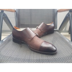 Santoni Doppelmonk Herrenschuhe braun  Gr.42,5 Uk 8,5