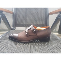 Santoni Doppelmonk Herrenschuhe braun  Gr.42,5 Uk 8,5