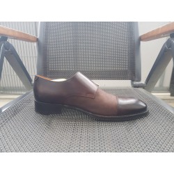 Santoni Doppelmonk Herrenschuhe braun  Gr.42,5 Uk 8,5