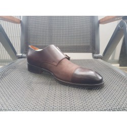 Santoni Doppelmonk Herrenschuhe braun  Gr.42,5 Uk 8,5