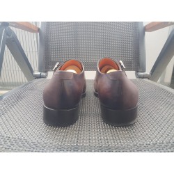 Santoni Doppelmonk Herrenschuhe braun  Gr.42,5 Uk 8,5